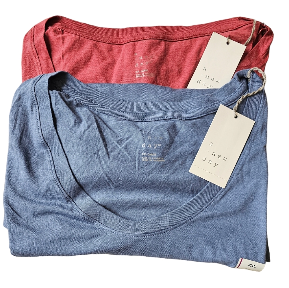 12. Two Women's Short Sleeve Slim Fit Scoop Neck T-Shirt - A New Day - Picture 2 of 6